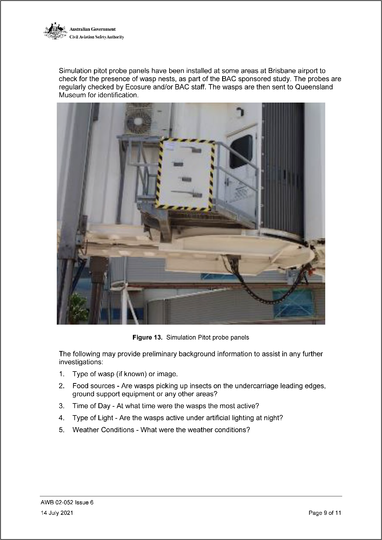 Appendix A – Airworthiness bulletin AWB 02-052: Mud Wasp Infestation – Alert (Issue 6)