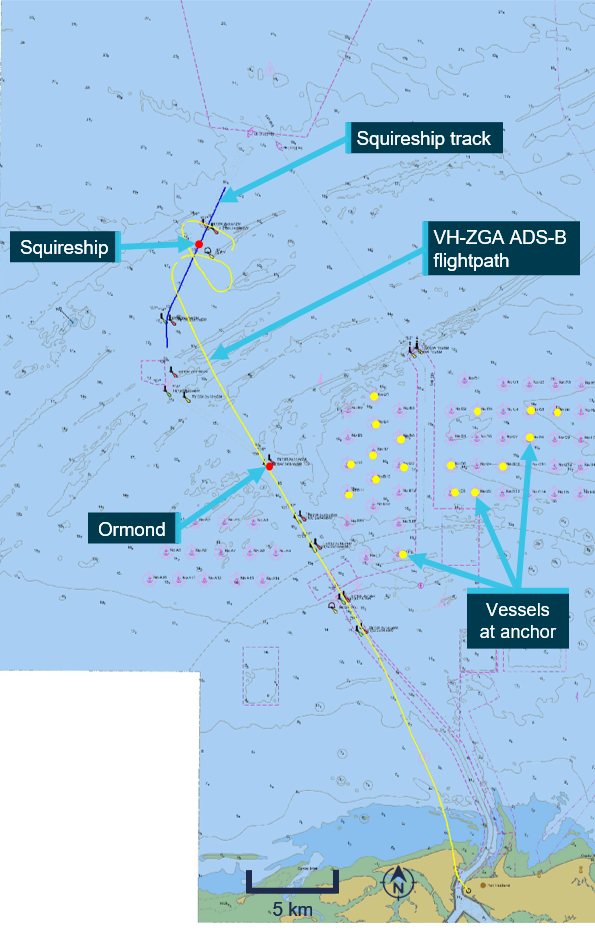 Map of flight path