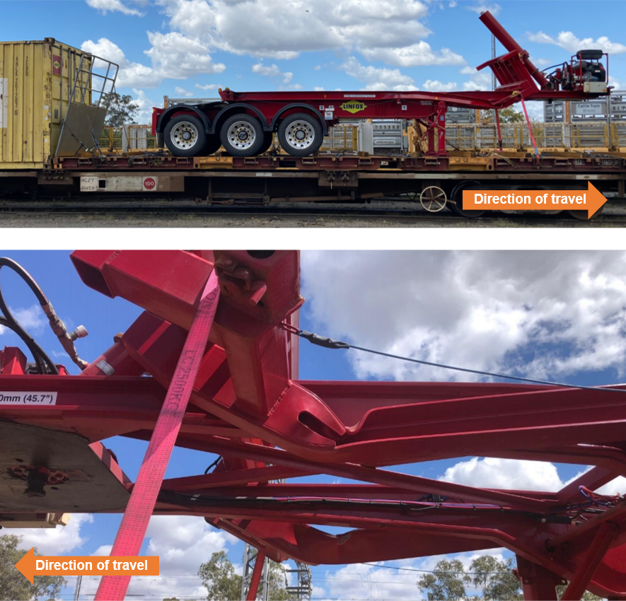 Figure 5: Damaged skeleton tipping trailer, Rockhampton Yard