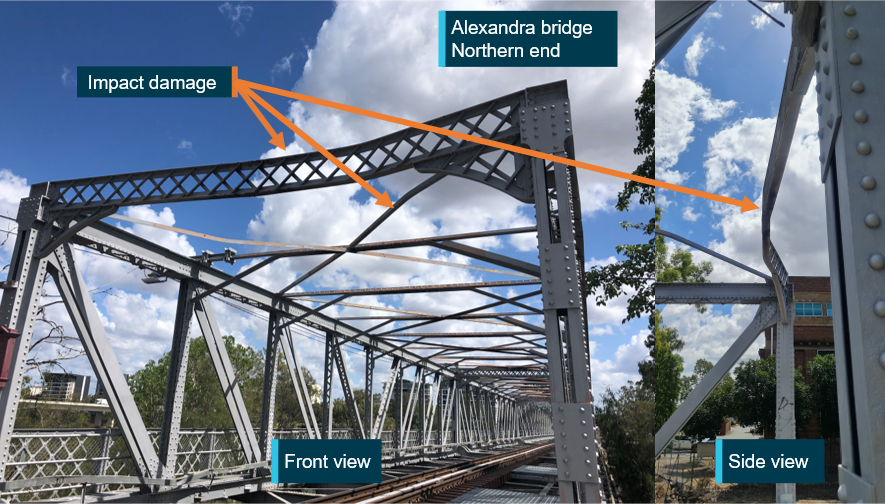 Figure 6: Alexandra Bridge girder damage