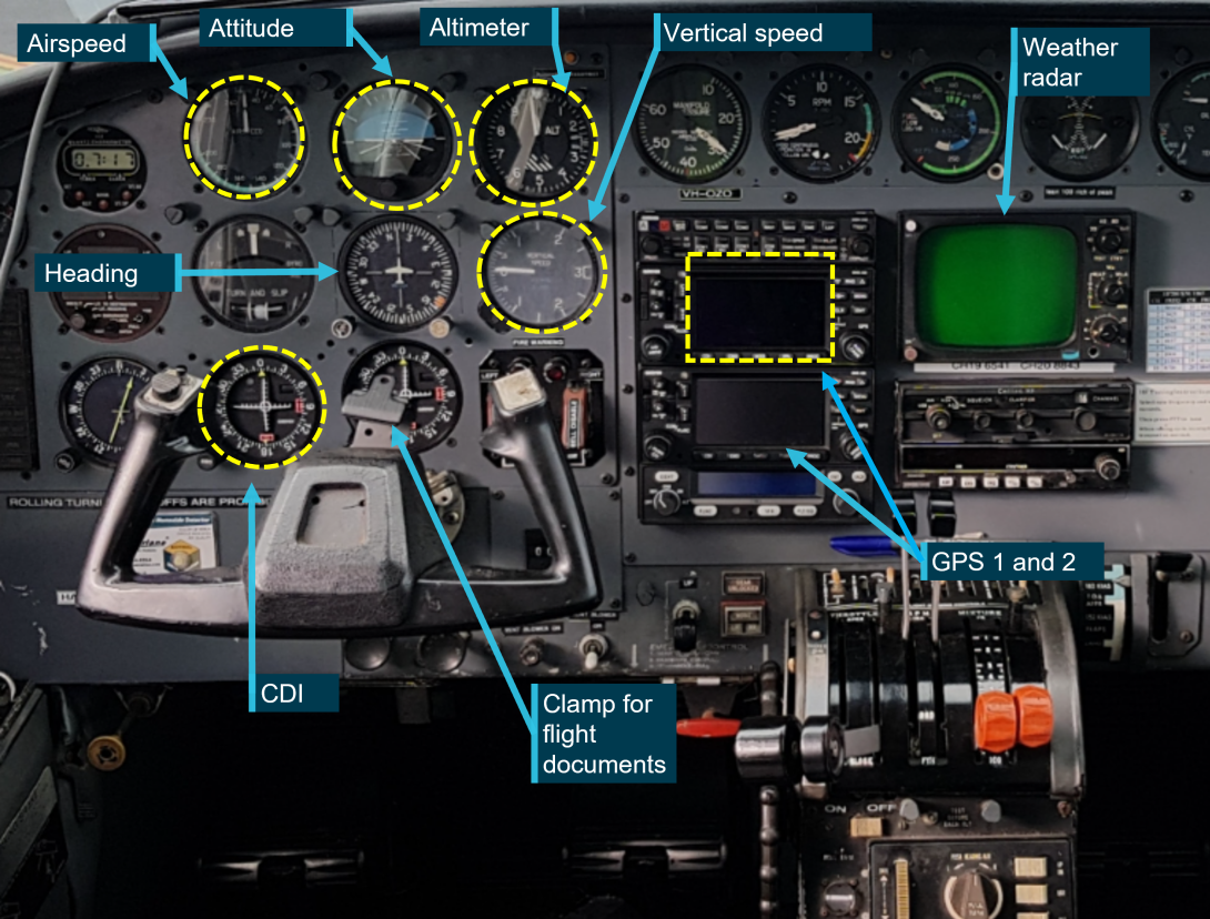 Instrument panel of VH-OZO