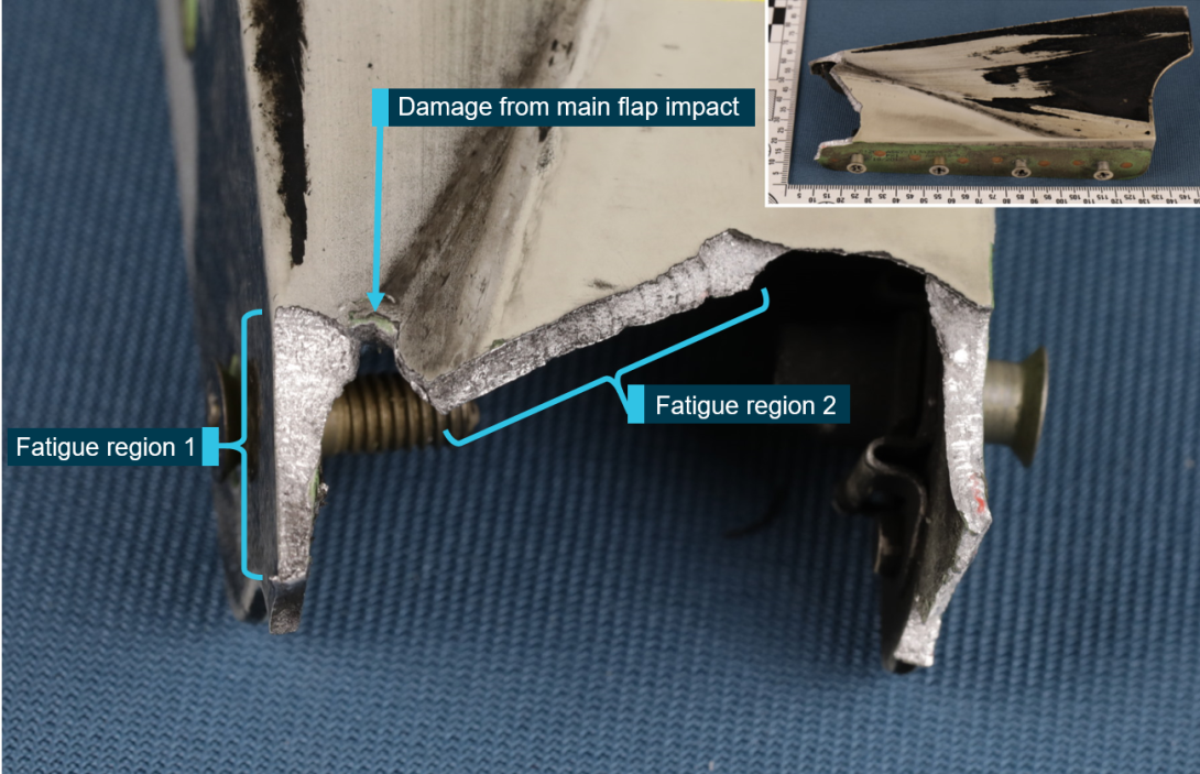 Figure 4: The fracture surface of the cartridge, with the entire component inset