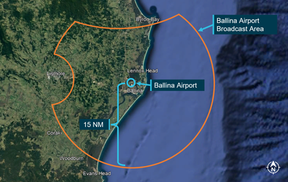 Figure 7: Ballina Airport broadcast area