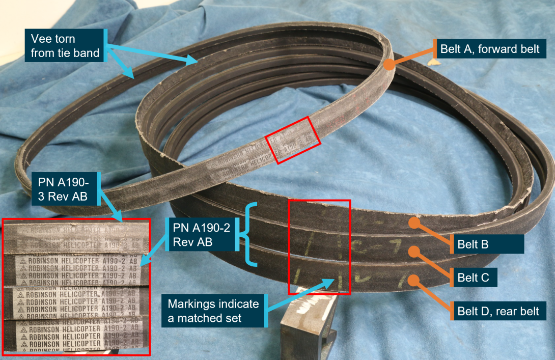 Figure 6: Drive belt set removed from VH-SXC