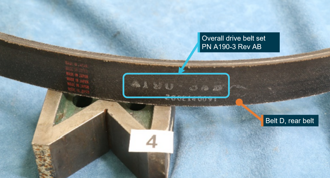 Figure 7: Drive belt set part number