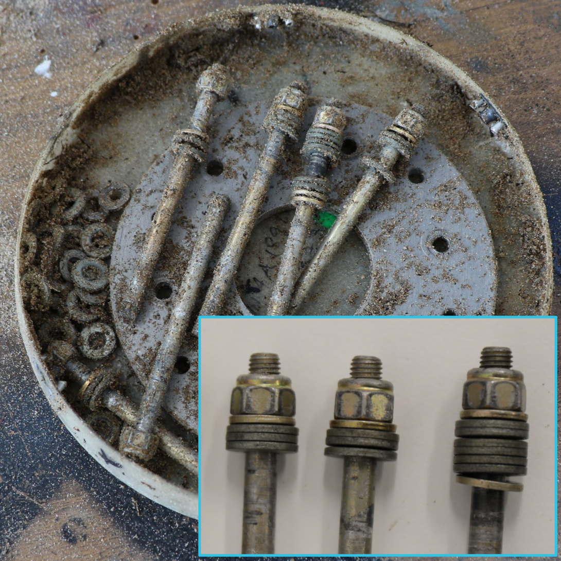 Figure 3: Propeller bolts and washers as recovered