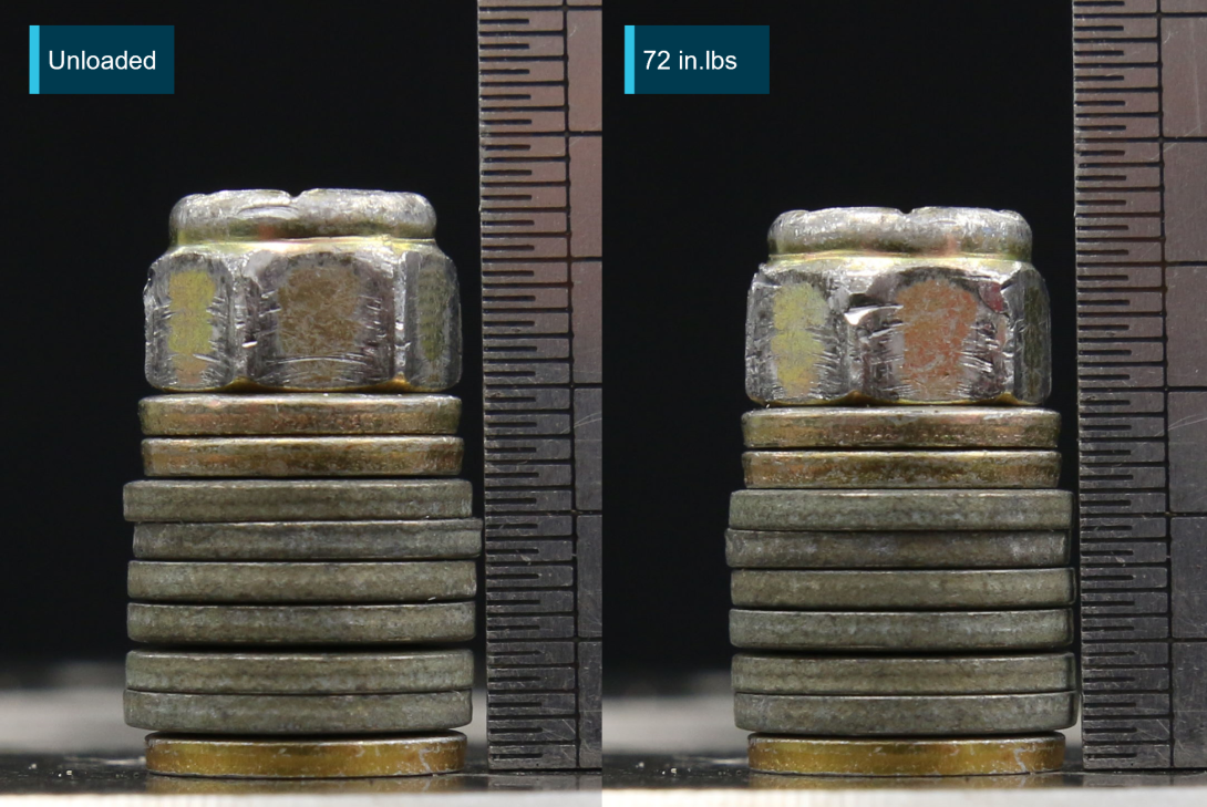 ​​​​​​​Figure 6: Deflection test using washers from the occurrence propeller, arranged as recovered