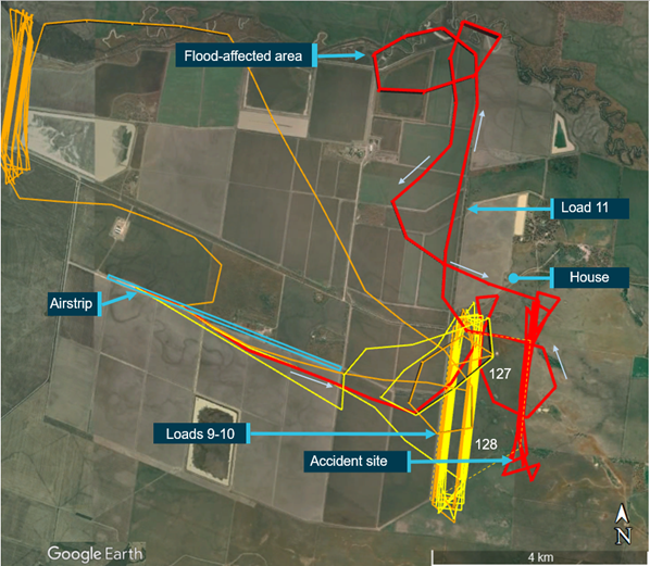 Figure 3: GPS data showing the aircraft’s track on the accident load