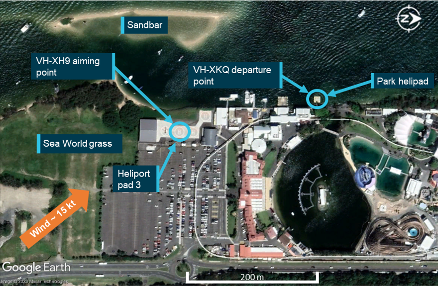 Figure 2: Helipad configuration at Sea World on 2 January 2023