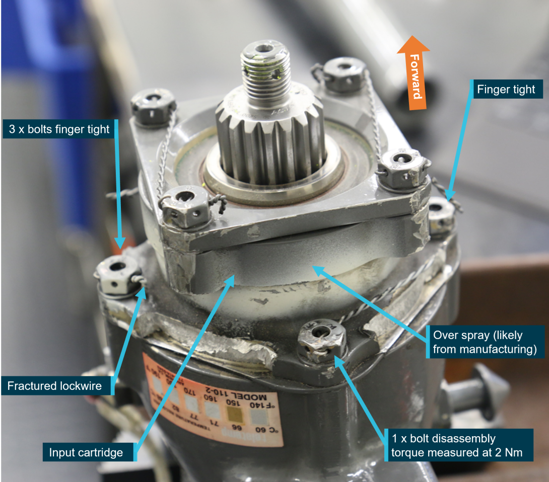 Figure 18: Tail rotor gearbox and input cartridge