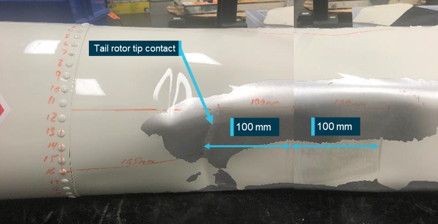 Figure 20: Tail rotor contact with tail cone