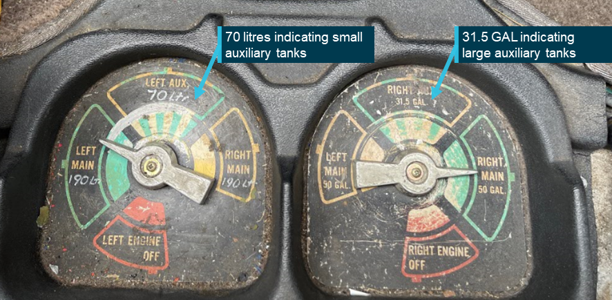 Figure 3: VH-JQK fuel selector plaques