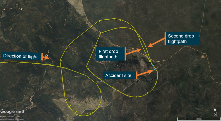 Figure 3: Bomber 139 recorded flightpath at Fitzgerald River National Park