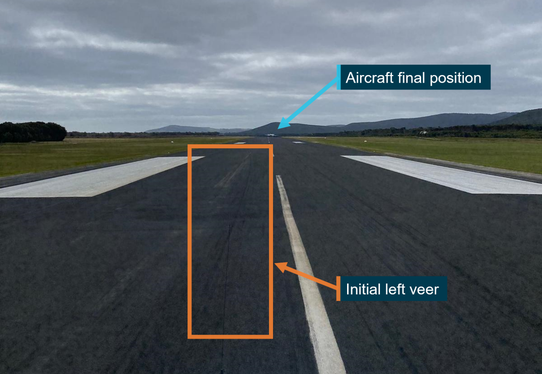 Figure 4: Initial tyre marks from VH-ZRC on runway 32