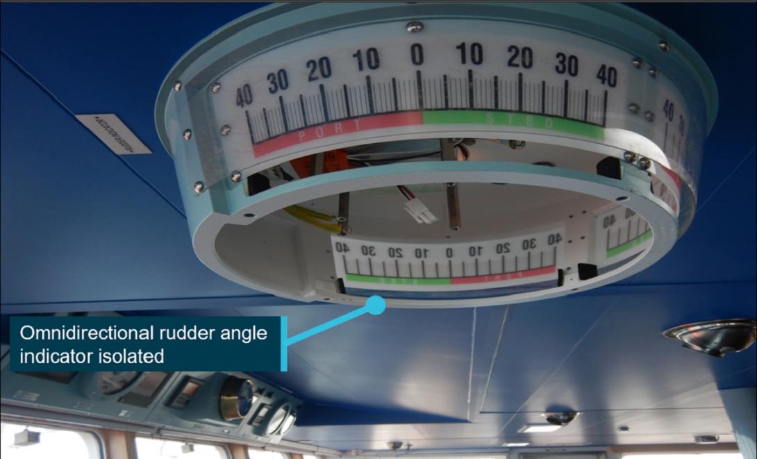 Figure 6: Bridge omnidirectional rudder indicator (isolated and partly dismantled)