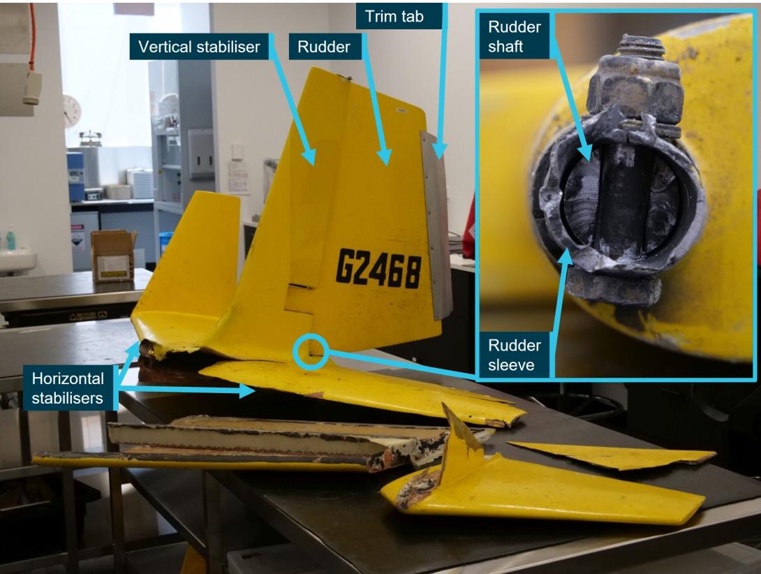 Figure 4: G‑2468 tailplane as supplied for examination