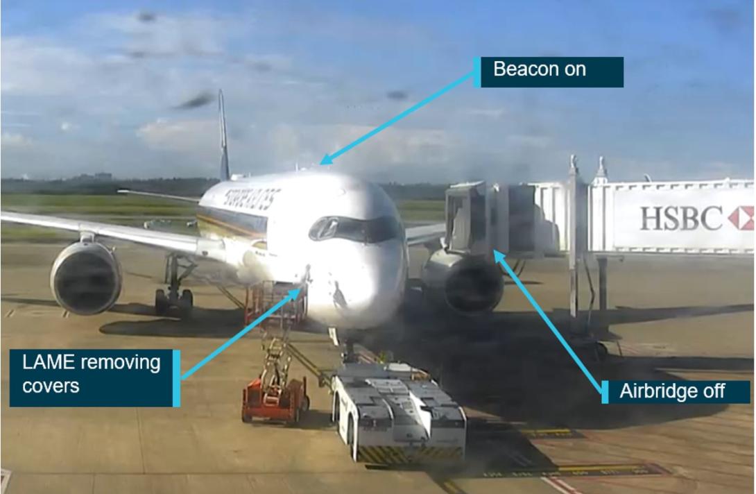 Figure 3: LAME removing the pitot covers 