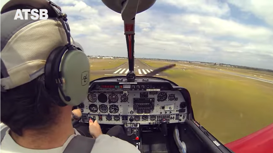 Aircraft cockpit while flying