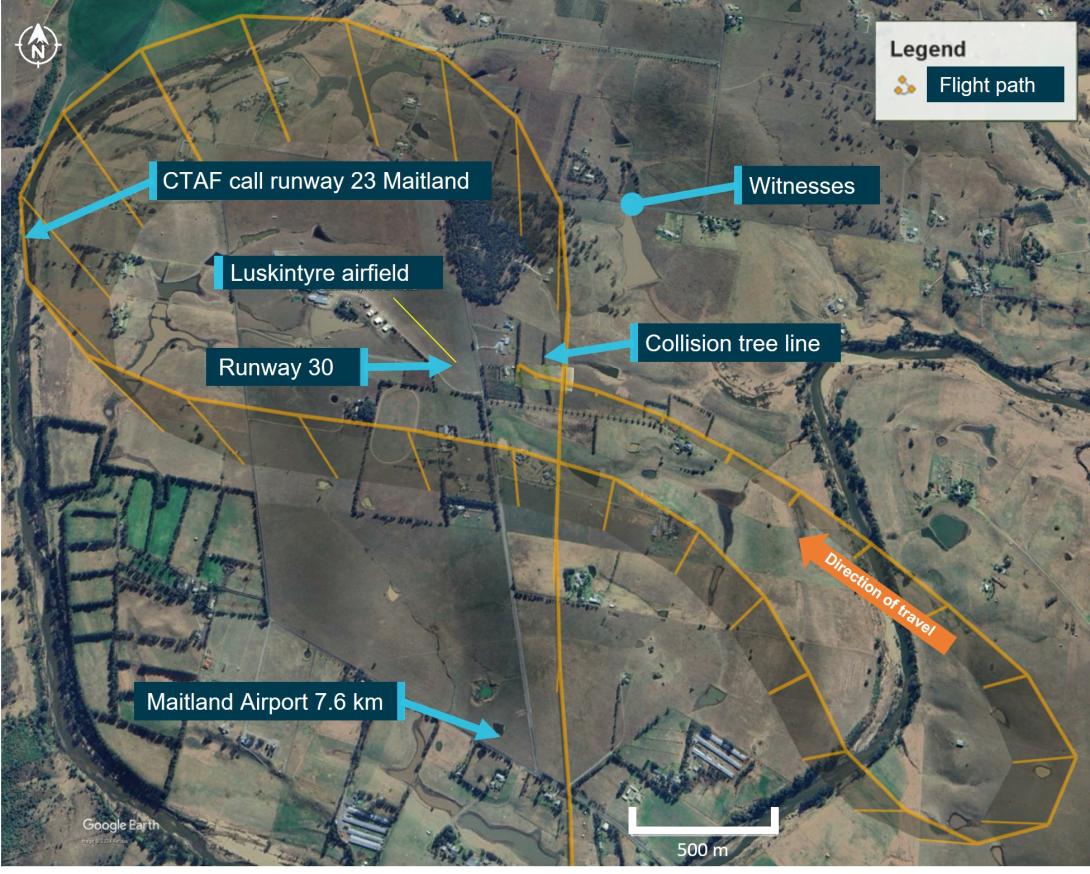 Figure 2: Orbit and descent towards Luskintyre airfield