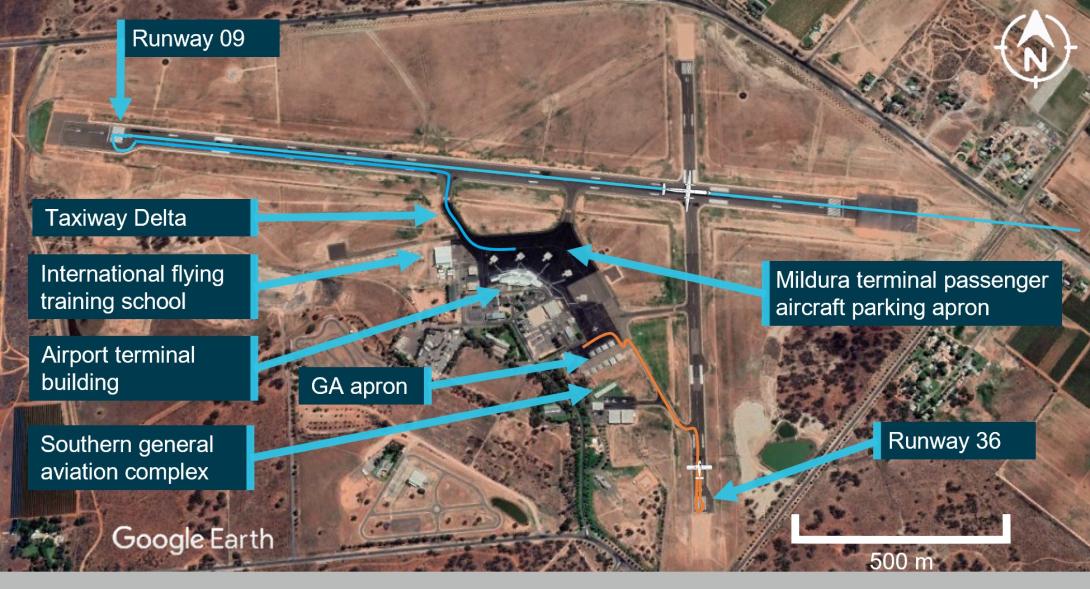 Figure 1: VH-TQH (Dash 8) and VH-ENL (PA‑28) ground tracks