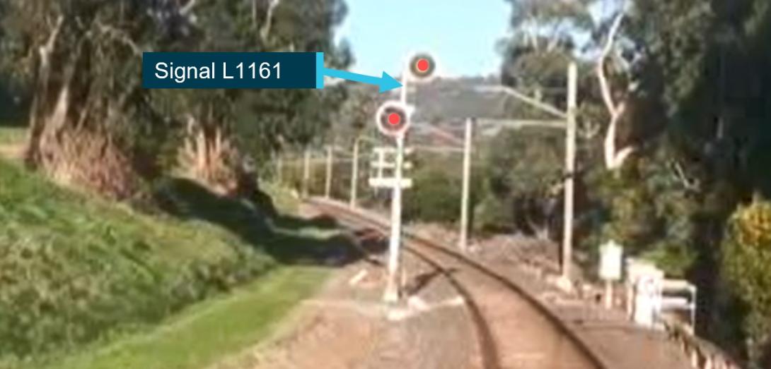 Figure 4: Signal L1161 on the approach from Ferntree Gully