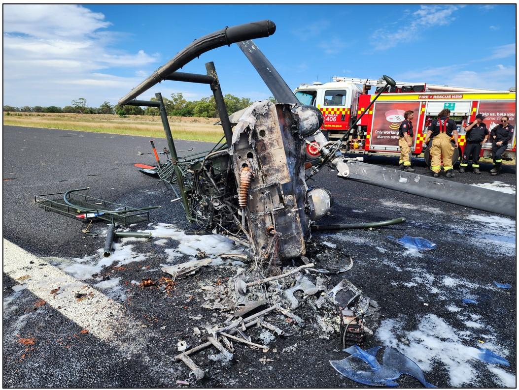 Figure 1: Helicopter damage – looking at the base of the helicopter