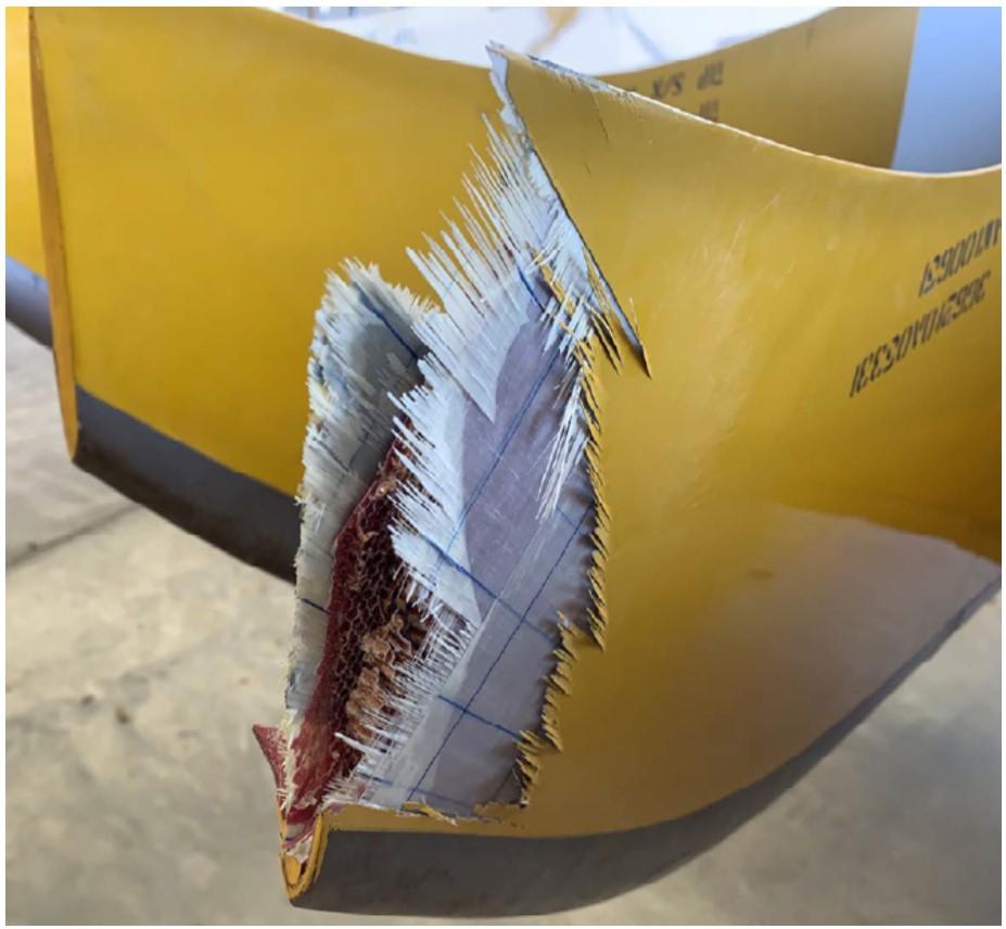 Figure 1: Damage to the main rotor blade tip