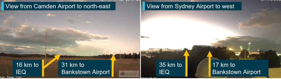 Figure 3: Images from weather cameras at Camden and Sydney Airports