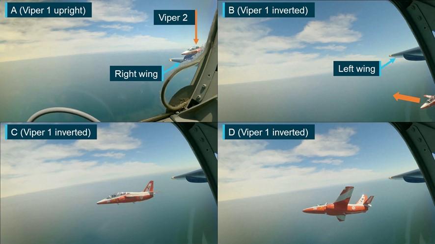 Figure 2: Recorded images from Viper 1 of first manoeuvre