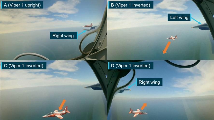 Figure 3: Recorded images from Viper 1 of second manoeuvre