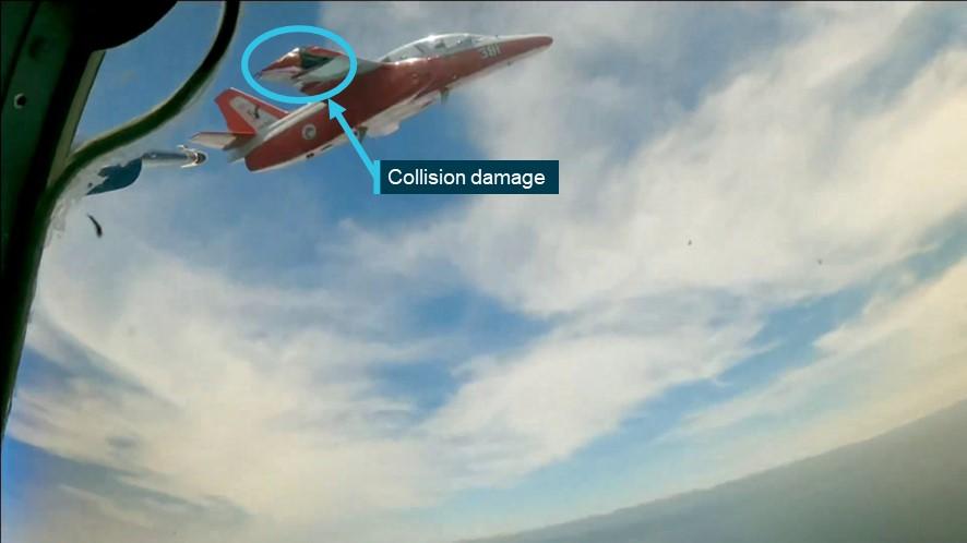 Figure 5: Recorded image from Viper 1 showing the collision damage to Viper 2