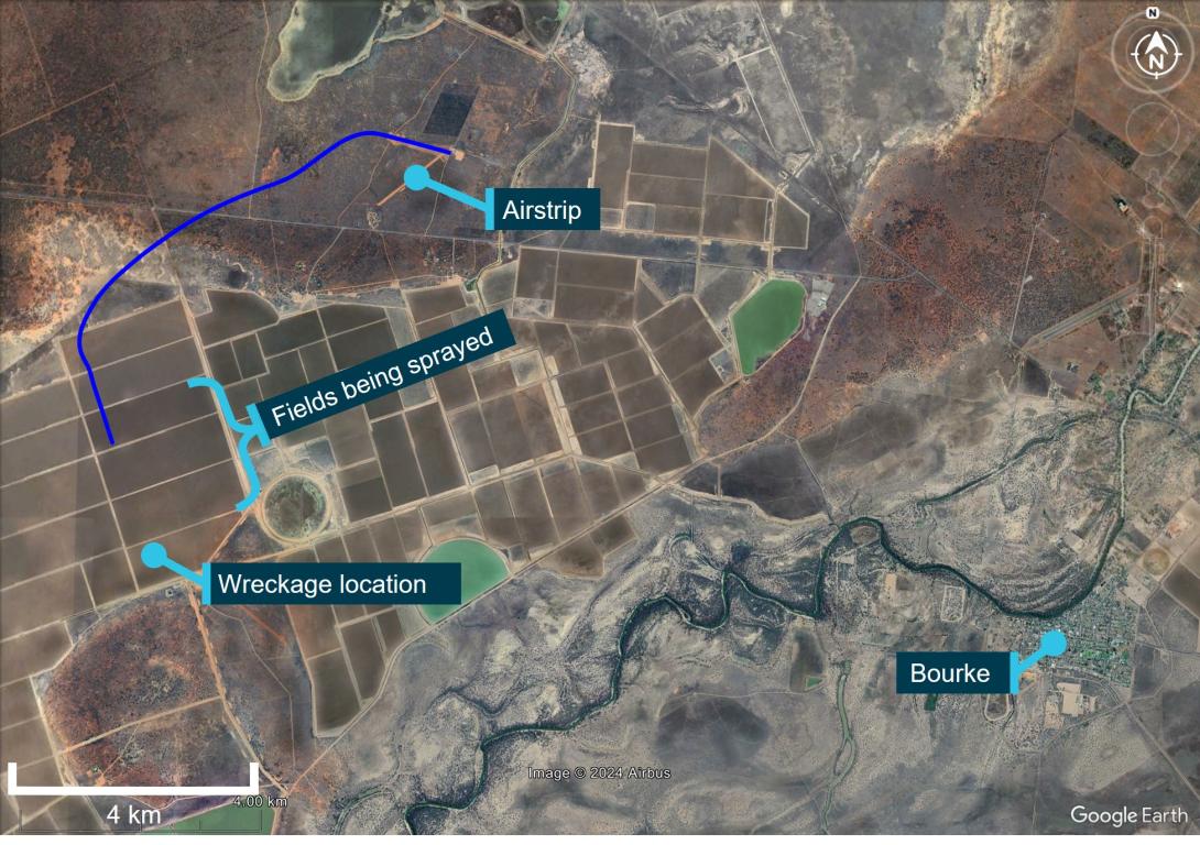 Figure 1: Overview of flight path (track in blue)