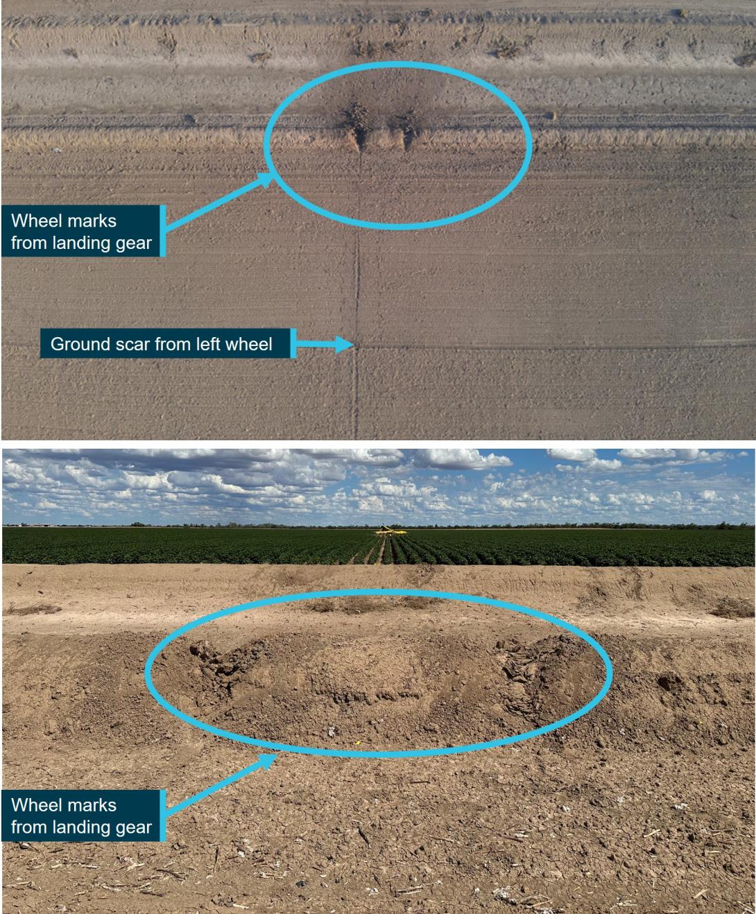 Figure 2: Wheel marks in the paddock and levee