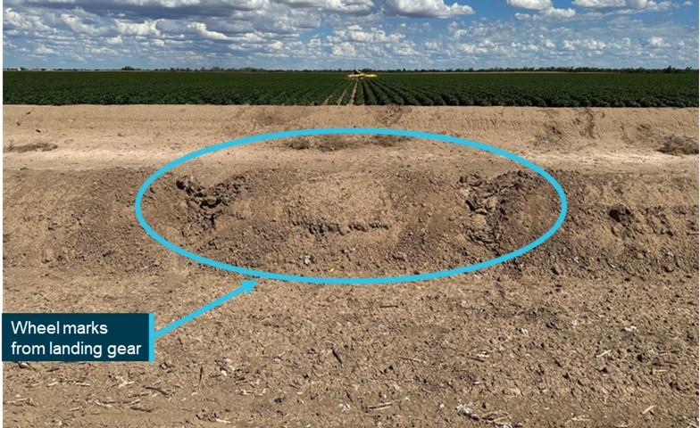 Wheel marks in the levee