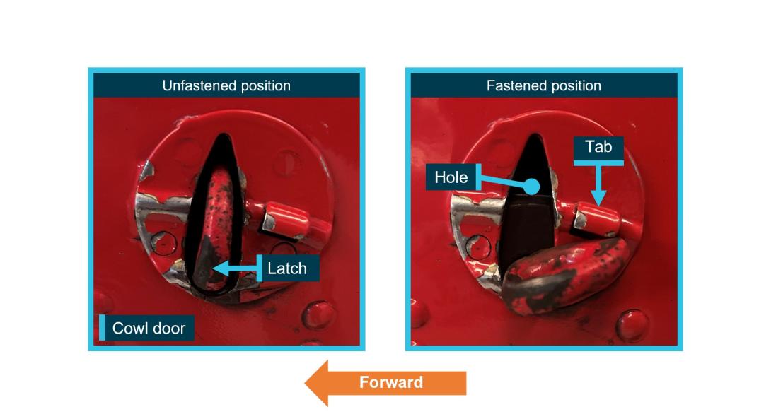 Figure 4: DHC-1 Chipmunk cowl latch detail (exemplar aircraft)