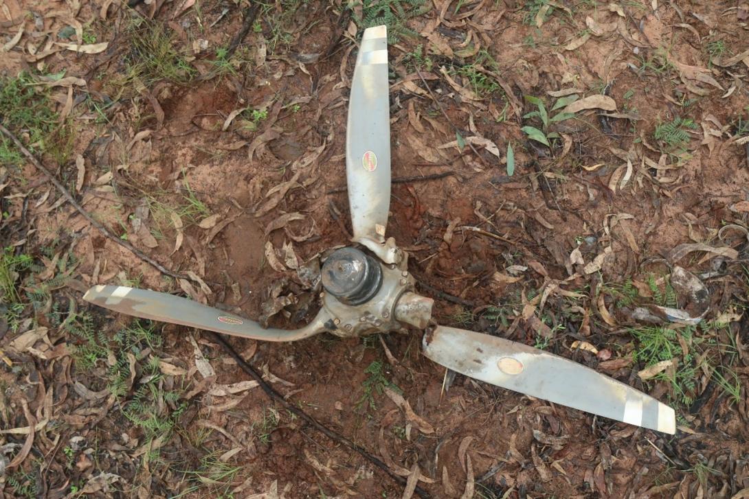 Figure 12: Propeller assembly after removal from the ground impact site