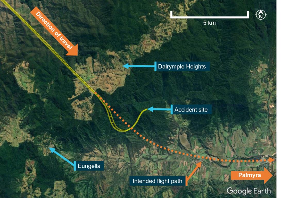 Figure 1: VH-JTY fight path