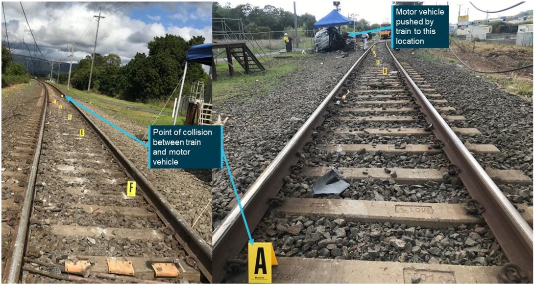 Figure 3: Point of collision and abandoned motor vehicle