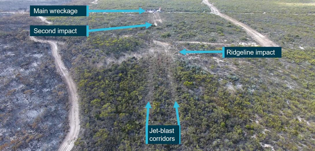 Figure 5: Jet-blast corridors and ridgeline impact