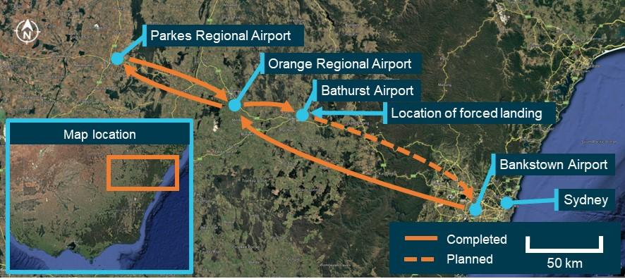 Figure 1: VH-MEH flights on day of incident