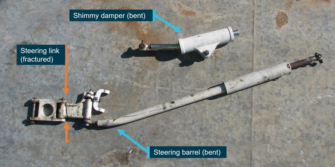 Figure 4: Damaged nose gear steering components