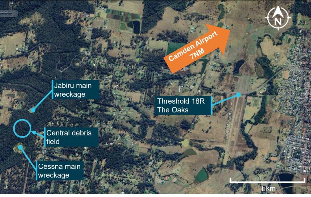 Figure 3: Accident site location in relation to The Oaks