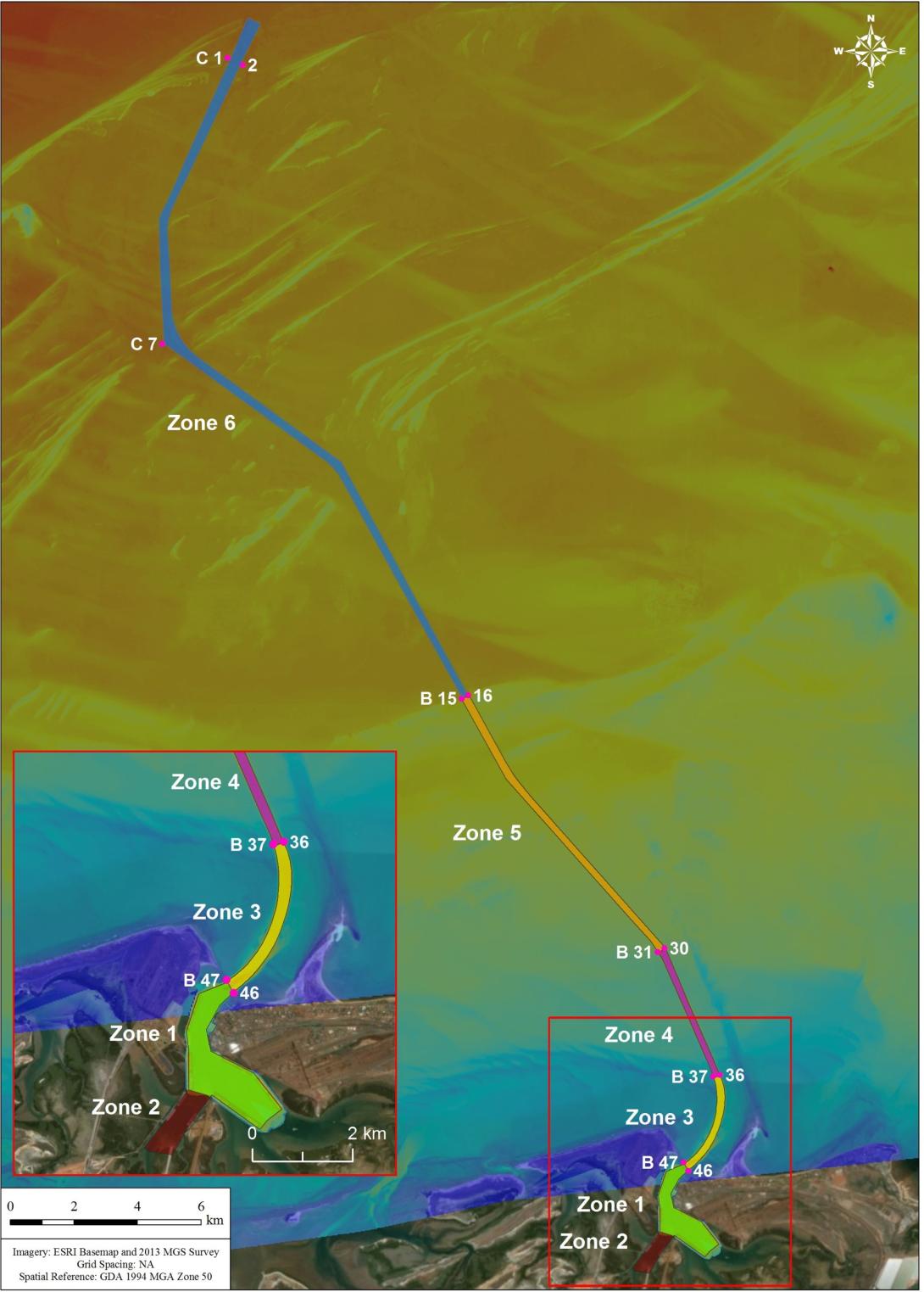 Figure 10: Port Hedland channel zones