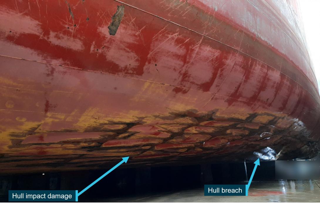 Figure 5: Damage to Hagen Oldendorff's hull