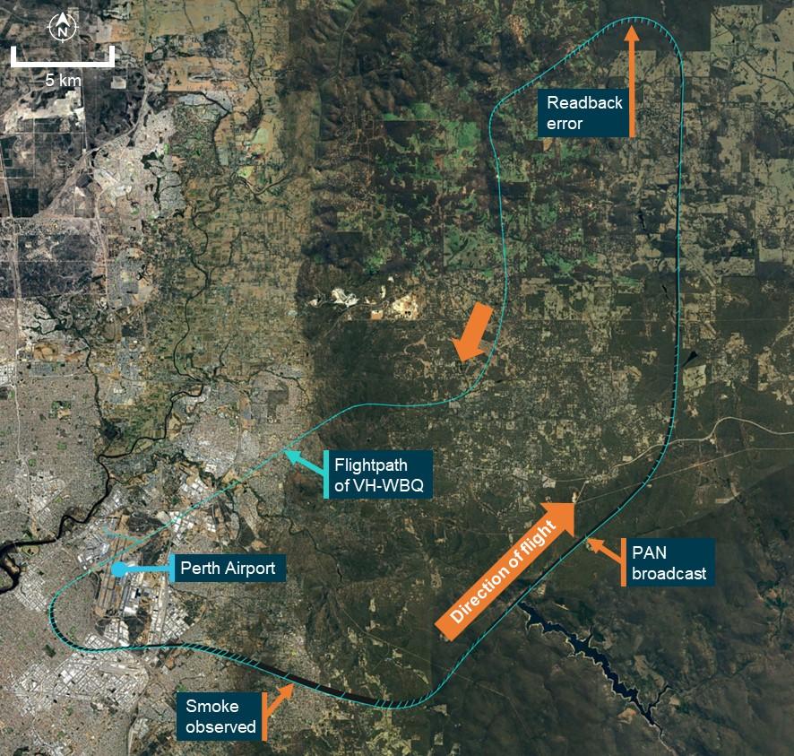 Figure 2: Flight path of VH-WBQ