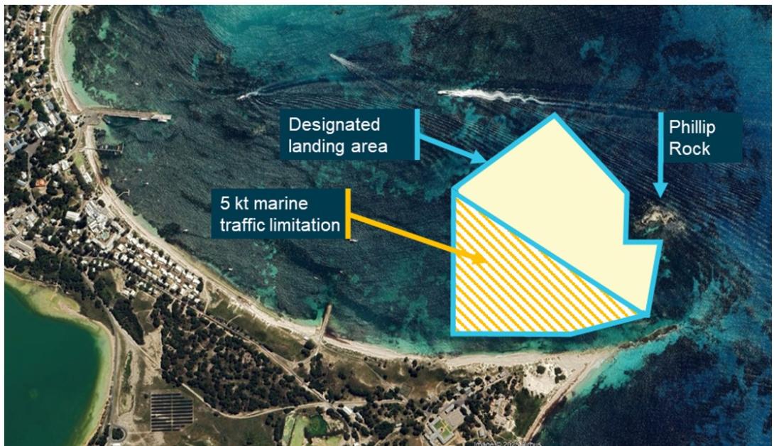 Figure 4: Thomson Bay approved floatplane landing area