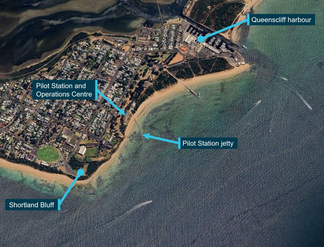 Figure 18: Location of PPSP pilot station and jetty in Queenscliff