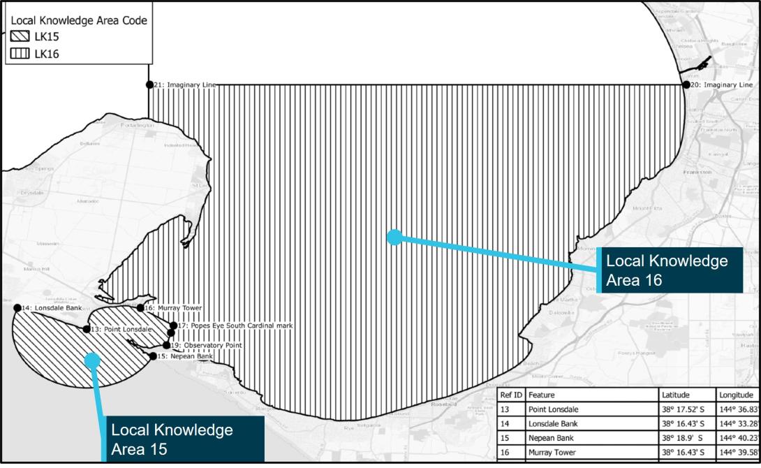 Figure 19: Designated local knowledge areas LK15 and LK16