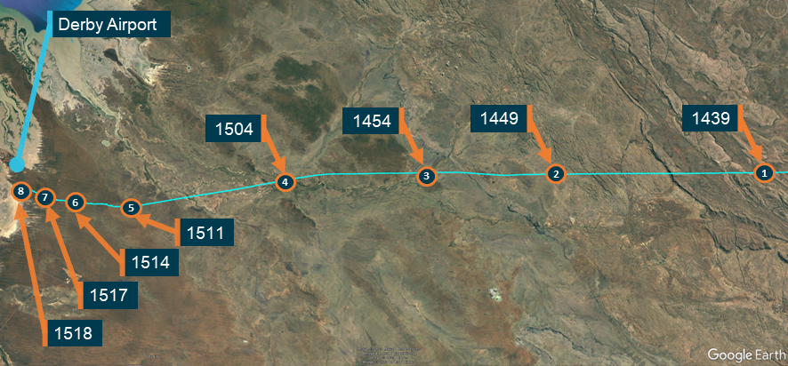 Figure 2: VH-DAW flight path