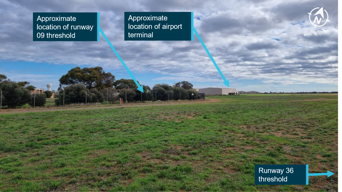 Figure 6: View from threshold runway 36